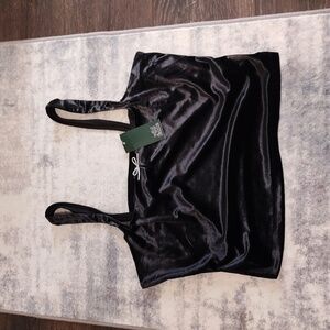 Wild Fable Black Velour Women's Top Large